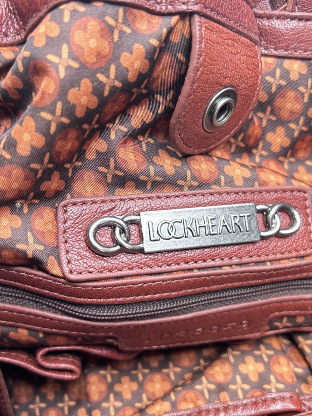 LOCKHEART Charlottes Web Elain Cognac $545 NWT Hobo Shoulder Bag Leather Slouchy - Picture 14 of 16